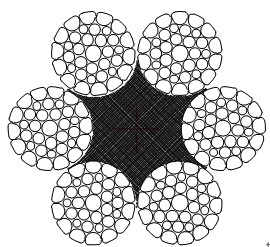 打樁機鋼絲繩6*K36WS+FC，鍛打鋼絲繩6*36WS+FC